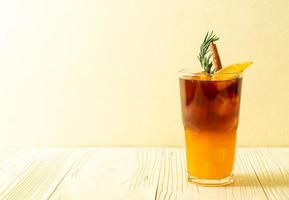 black coffee with orange and lemon juice photo