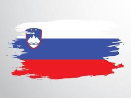 Vector flag of the Republic of Slovenia drawn with a brush