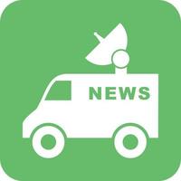 News Van II Glyph Round Background Icon vector