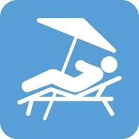 Resting on Beach Glyph Round Background Icon vector