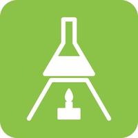 Experiment on Heat II Glyph Round Background Icon vector