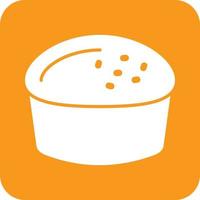 Scone Bread Glyph Round Background Icon vector