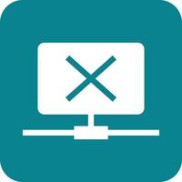 Disconnected Network Glyph Round Background Icon vector