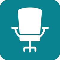 Office Chair Glyph Round Background Icon vector