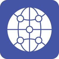 Global Infrastructure Glyph Round Background Icon vector