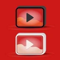 play button icon sign and symbol 3d. Simple 3d play video button. vector