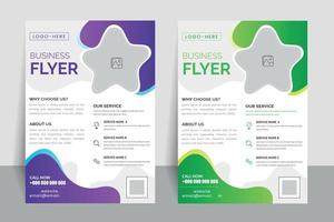 Creative and colorful flyer template design with color set vector