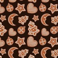 patrón con galletas de jengibre para decoración, paquete, ilustración vectorial textil en estilo plano vector