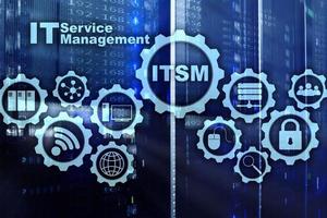 ITSM. IT Service Management. Concept for information technology service management on supercomputer background. photo