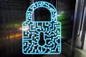Cyber Security lock icon Information Privacy Data Protection internet and Technology concept. photo