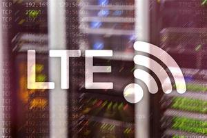 LTE, Wireless Business Internet and Virtual Reality Concept. Information Communication Technology on a server background. photo