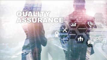 The Concept of Quality Assurance and Impact on Businesses. Quality control. Service Guarantee. Mixed media. photo