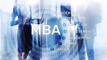 mba - concepto de maestría en administración de empresas, e-learning, educación y desarrollo personal