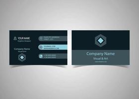 Business Card, Simple Black Business Card, Visiting Card Template. vector