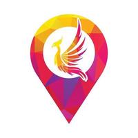 Phoenix Logo flying bird abstract design vector template.