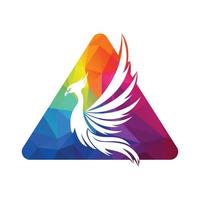 plantilla vectorial de diseño abstracto de ave voladora con el logotipo de phoenix. vector
