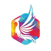 Phoenix Logo flying bird abstract design vector template.