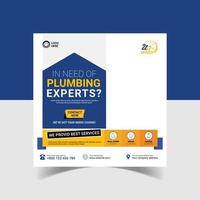 Plumber Social Media Post Template vector