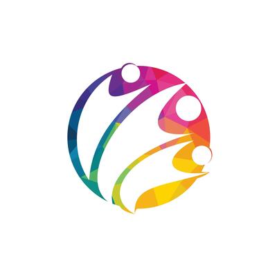 Group of three people logo. Social network symbols for business. Family, Team, Community logo.
