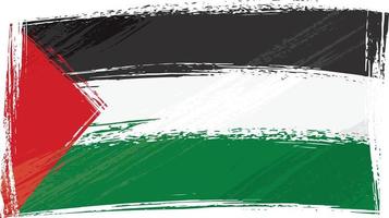 Palestine national flag created in grunge style vector