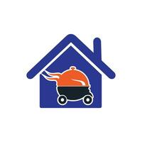 diseño de logotipo de entrega de alimentos a domicilio. señal de servicio de entrega rápida. vector
