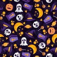 Halloween sweet candy seamless pattern background vector