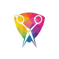 Logo for barbershop, hair salon. Scissors icon barbershop logo sign. vector