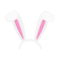 Easter bunny ears mask. Bent rabbit ears for party or photo booth. Element of hare costume for kids vector