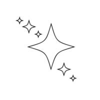 Outline stars sparkles and twinkles icons. Bright flash, shiny glow, fireworks symbols. Star light particles vector