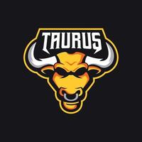 plantillas de diseño de logotipo de esports de toro vector