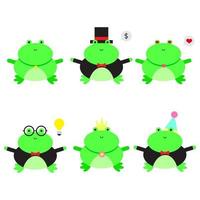 cute frog mascot vector