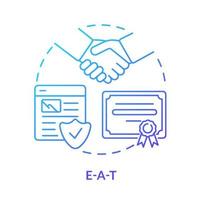 EAT blue gradient concept icon. Expertise, authority and trust. Search engine optimization abstract idea thin line illustration. Isolated outline drawing. vector