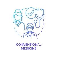 Conventional medicine blue gradient concept icon. Healthcare approach abstract idea thin line illustration. Safe and effective treatment. Isolated outline drawing. vector