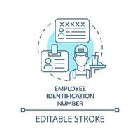 Employee identification number turquoise concept icon. Restaurant business license abstract idea thin line illustration. Isolated outline drawing. Editable stroke. vector