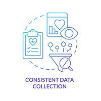 Consistent data collection blue gradient concept icon. Prepare healthcare for future pandemics abstract idea thin line illustration. Remote testing. Isolated outline drawing. vector