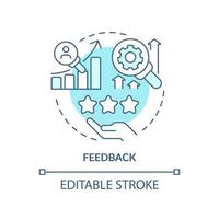 Feedback turquoise concept icon. Progress rating, evaluation. Principle of learning abstract idea thin line illustration. Isolated outline drawing. Editable stroke. vector