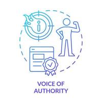 Voice of authority blue gradient concept icon. High qulity website content and data. SEO pillar abstract idea thin line illustration. Isolated outline drawing. vector