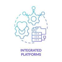 Integrated platforms blue gradient concept icon. Preparing for next pandemic outbreaks abstract idea thin line illustration. Operational efficiency. Isolated outline drawing. vector