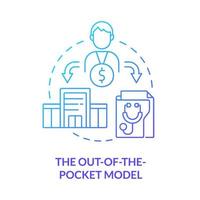 Out-of-the-pocket model blue gradient concept icon. Health system insurance model abstract idea thin line illustration. No insurance coverage. Isolated outline drawing. vector