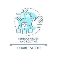 Sense of order and routine turquoise concept icon. Daily activities. Environment abstract idea thin line illustration. Isolated outline drawing. Editable stroke. vector