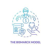 Bismarck model blue gradient concept icon. Insurance model for health care systems abstract idea thin line illustration. Payroll deduction. Isolated outline drawing. vector