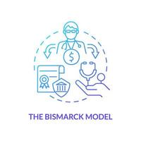 Bismarck model blue gradient concept icon. Insurance model for health care systems abstract idea thin line illustration. Payroll deduction. Isolated outline drawing. vector