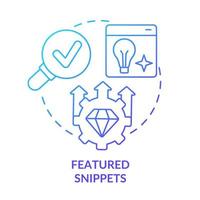 Featured snippets blue gradient concept icon. Quick online query answers. Advanced SEO technique abstract idea thin line illustration. Isolated outline drawing. vector