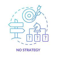 No strategy blue gradient concept icon. Disorganization. Search engine optimization mistake abstract idea thin line illustration. Isolated outline drawing. vector