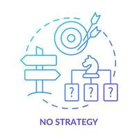 No strategy blue gradient concept icon. Disorganization. Search engine optimization mistake abstract idea thin line illustration. Isolated outline drawing. vector