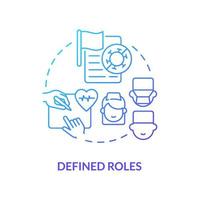 Defined roles blue gradient concept icon. Preparing for pandemic times abstract idea thin line illustration. Health care professionals. Isolated outline drawing. vector