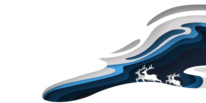 santa papercut style illustration background