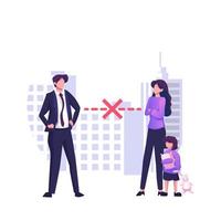 Family conflict angry unhappy people flat style illustration design vector