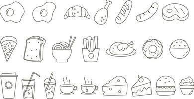 Food doodle drawing vector
