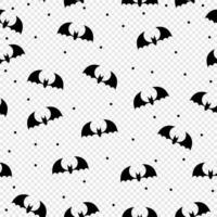 Vector seamless pattern with black bats. Bats silhouette seamless pattern. Scary endless background with flittermouse. Vector illustration